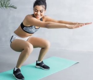 Sit To Stand Oefening Sport Vrouw